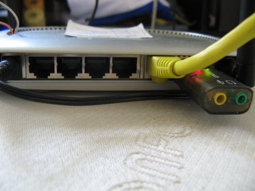 Back of the router, network on WAN